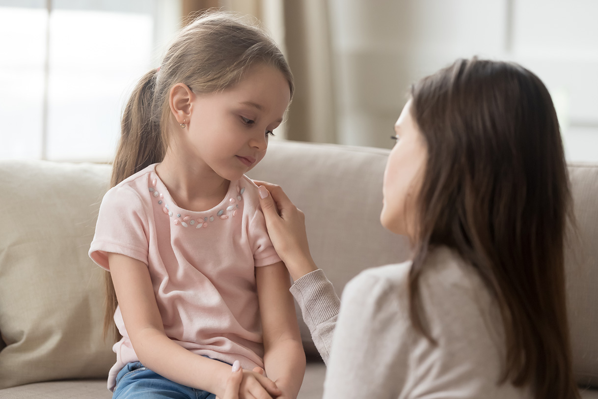 Mum supporting child