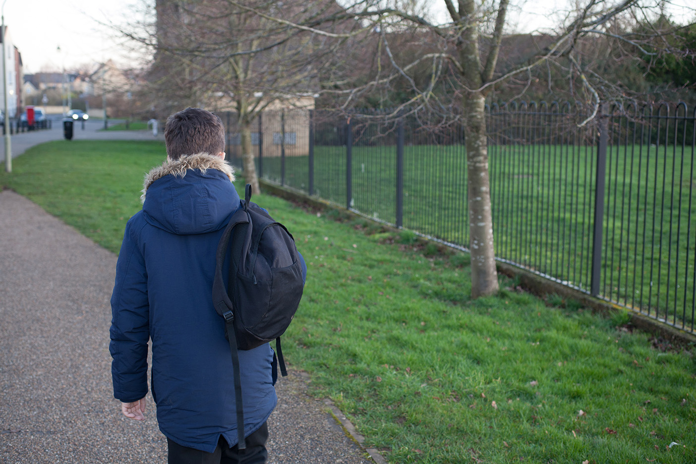 Older Boy Walking to School